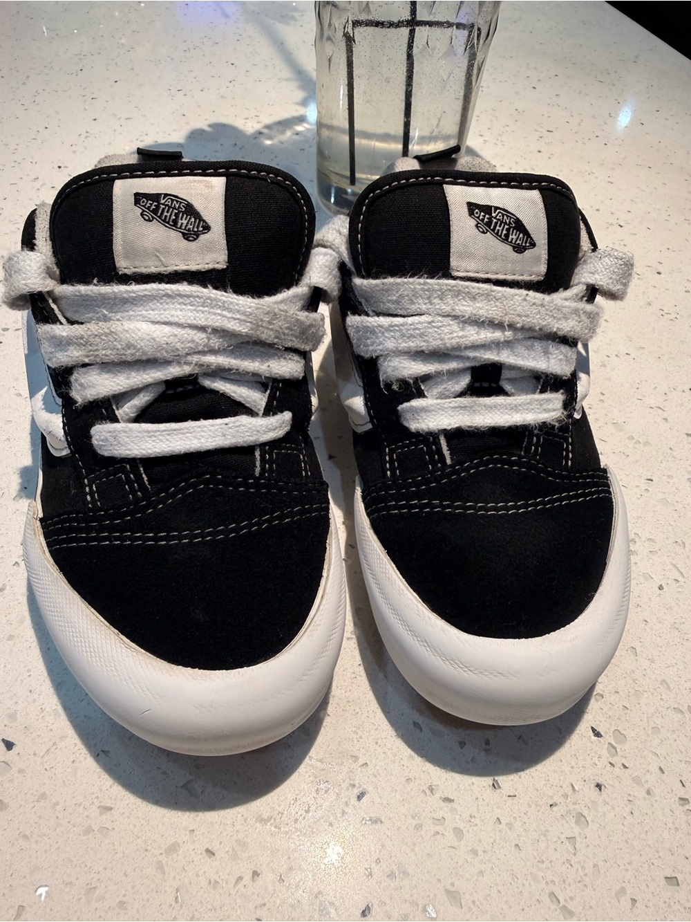 Vans Kids Black and White Low-Top Skate Sneakers